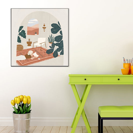 Girls Leisure Life Print Canvas Pastel Color Nordic Wall Art Decor for Living Room Clearhalo 'Arts' 'Canvas Art' 1782977