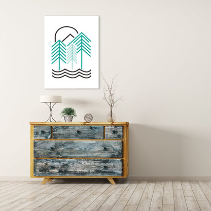 Graphic Pattern Canvas Art Light Color Scandinavian Stylish Wall Decor for Playroom Green Clearhalo 'Arts' 'Canvas Art' 1783011