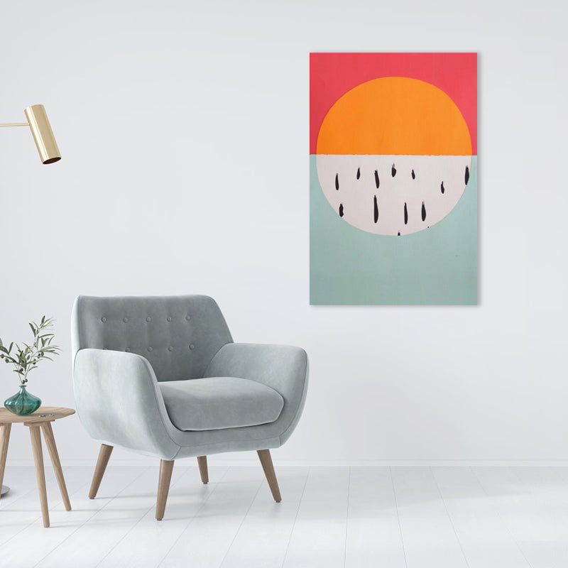 Colorful Illustrated Geometric Canvas Wall Art for Girls Bedroom, Orange, Multiple Sizes Orange Clearhalo 'Arts' 'Canvas Art' 1783029