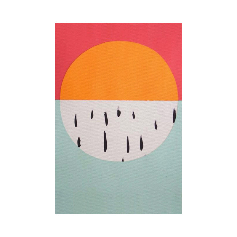 Colorful Illustrated Geometric Canvas Wall Art for Girls Bedroom, Orange, Multiple Sizes Clearhalo 'Arts' 'Canvas Art' 1783032