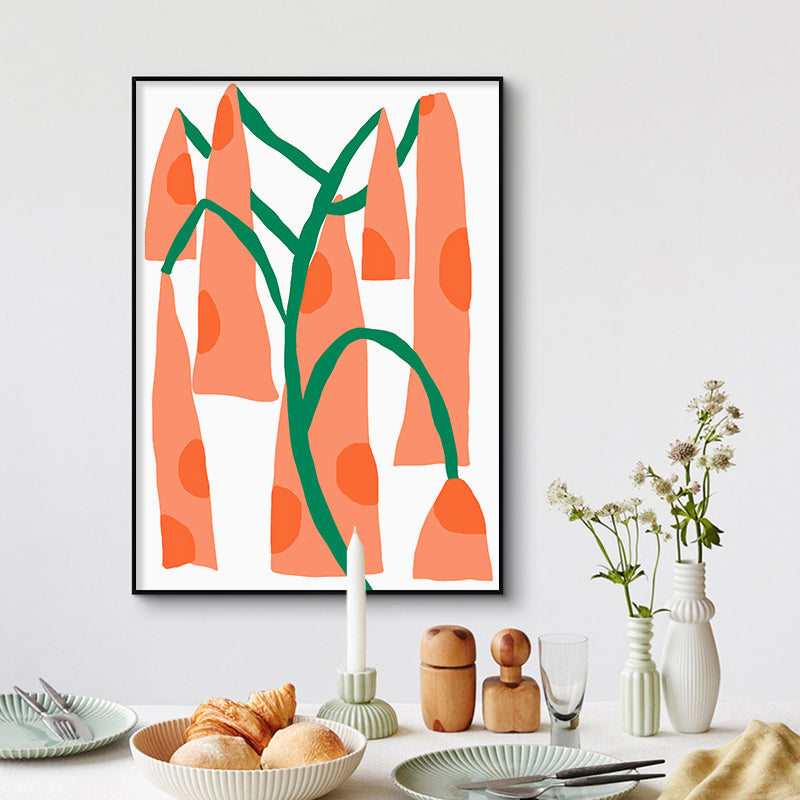 Nordic Aesthetic Geometry Art Print Canvas Textured Soft Color Wall Decor for House Interior Orange Clearhalo 'Arts' 'Canvas Art' 1783043