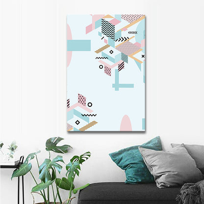Geometry Canvas Art Scandinavian Textured Wall Decor in Pastel Color for Guest Room Green Clearhalo 'Arts' 'Canvas Art' 1783079