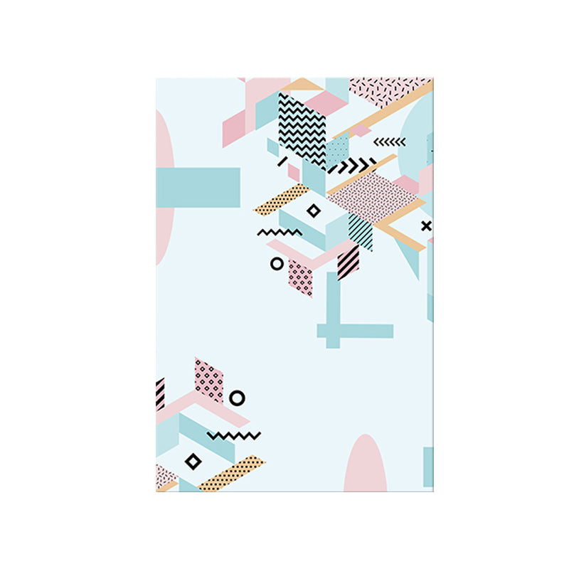 Geometry Canvas Art Scandinavian Textured Wall Decor in Pastel Color for Guest Room Clearhalo 'Arts' 'Canvas Art' 1783082