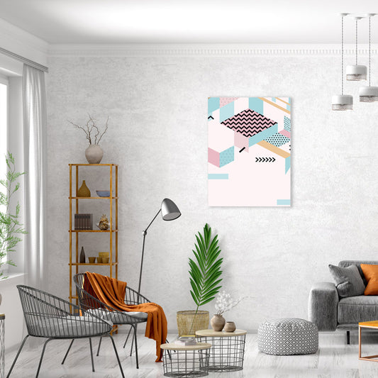 Geometry Canvas Art Scandinavian Textured Wall Decor in Pastel Color for Guest Room Clearhalo 'Arts' 'Canvas Art' 1783085