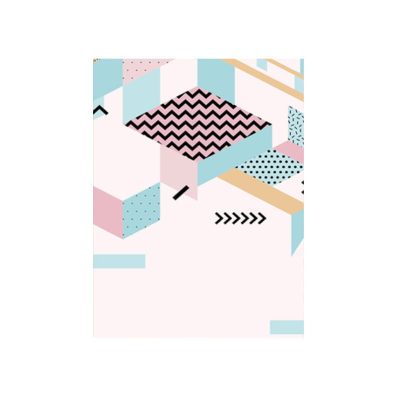 Geometry Canvas Art Scandinavian Textured Wall Decor in Pastel Color for Guest Room Clearhalo 'Arts' 'Canvas Art' 1783086