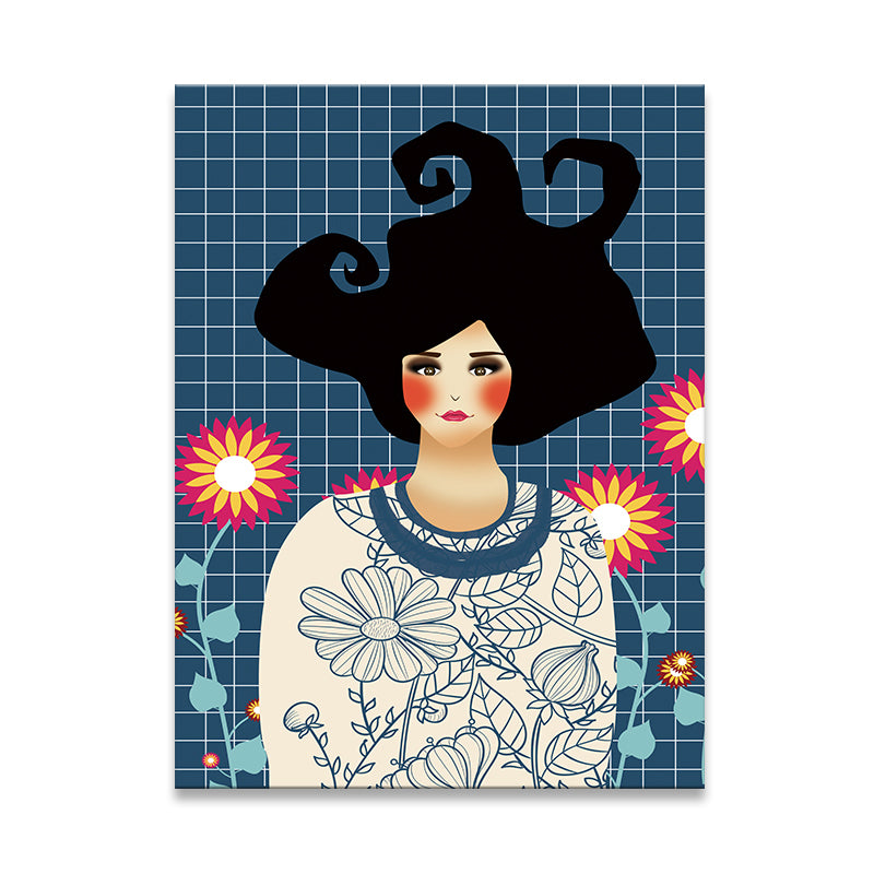 Illustration Undercover Maid Canvas Print Living Room Fashion Wall Art in Pastel Color Clearhalo 'Arts' 'Canvas Art' 1783133