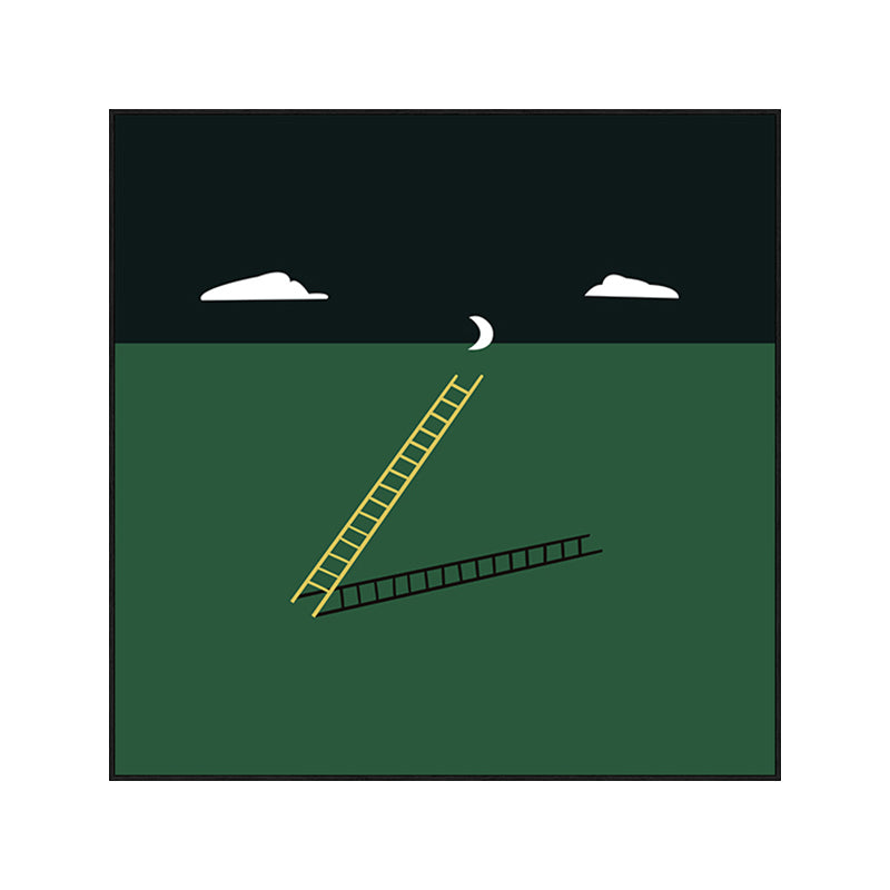 Green Minimalism Wall Art Illustration Scenery Canvas Print for House Interior, Multiple Sizes Clearhalo 'Arts' 'Canvas Art' 1783170