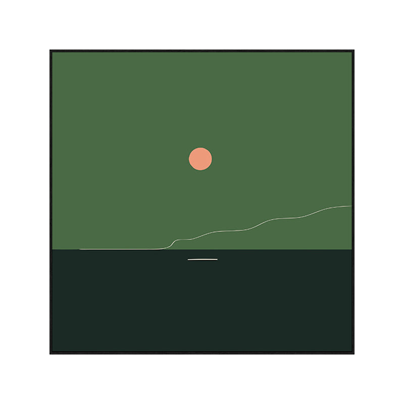 Green Minimalism Wall Art Illustration Scenery Canvas Print for House Interior, Multiple Sizes Clearhalo 'Arts' 'Canvas Art' 1783177