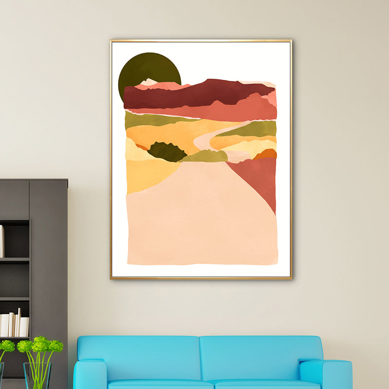 Nordic Scenery Mountain Landscape Canvas Pastel Color Textured Wall Art for Living Room Clearhalo 'Arts' 'Canvas Art' 1783187