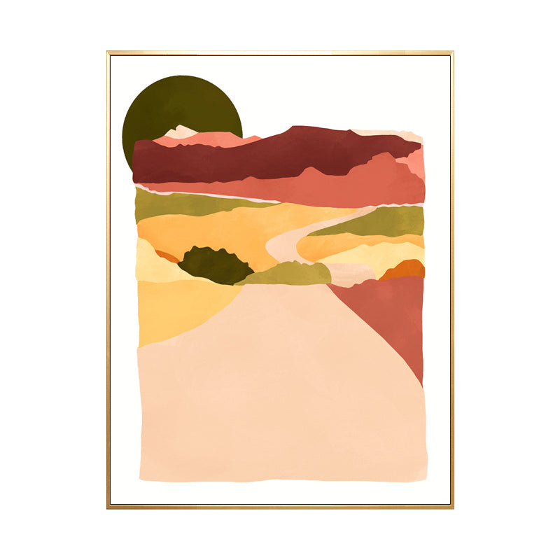 Nordic Scenery Mountain Landscape Canvas Pastel Color Textured Wall Art for Living Room Clearhalo 'Arts' 'Canvas Art' 1783188