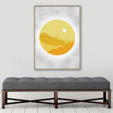 Sunset Mountain Canvas House Interior Scenery Drawing Art Print in Yellow for Decor Clearhalo 'Arts' 'Canvas Art' 1783194