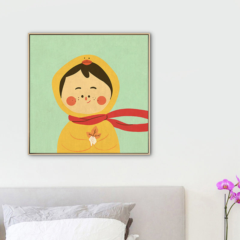 Kids Winter Clothing Wall Art Canvas Textured Soft Color Wall Decor for Kindergarten Clearhalo 'Art Gallery' 'Canvas Art' 'Kids' Arts' 1783246