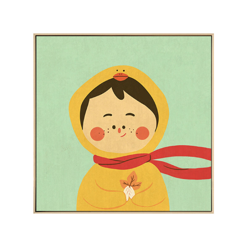 Kids Winter Clothing Wall Art Canvas Textured Soft Color Wall Decor for Kindergarten Clearhalo 'Art Gallery' 'Canvas Art' 'Kids' Arts' 1783248