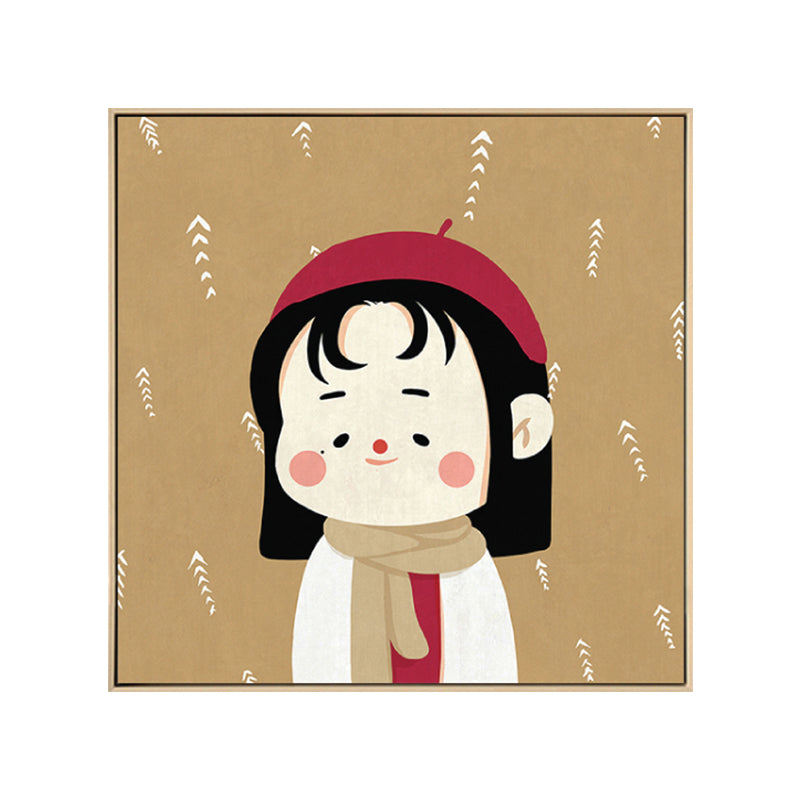 Kids Winter Clothing Wall Art Canvas Textured Soft Color Wall Decor for Kindergarten Clearhalo 'Art Gallery' 'Canvas Art' 'Kids' Arts' 1783259