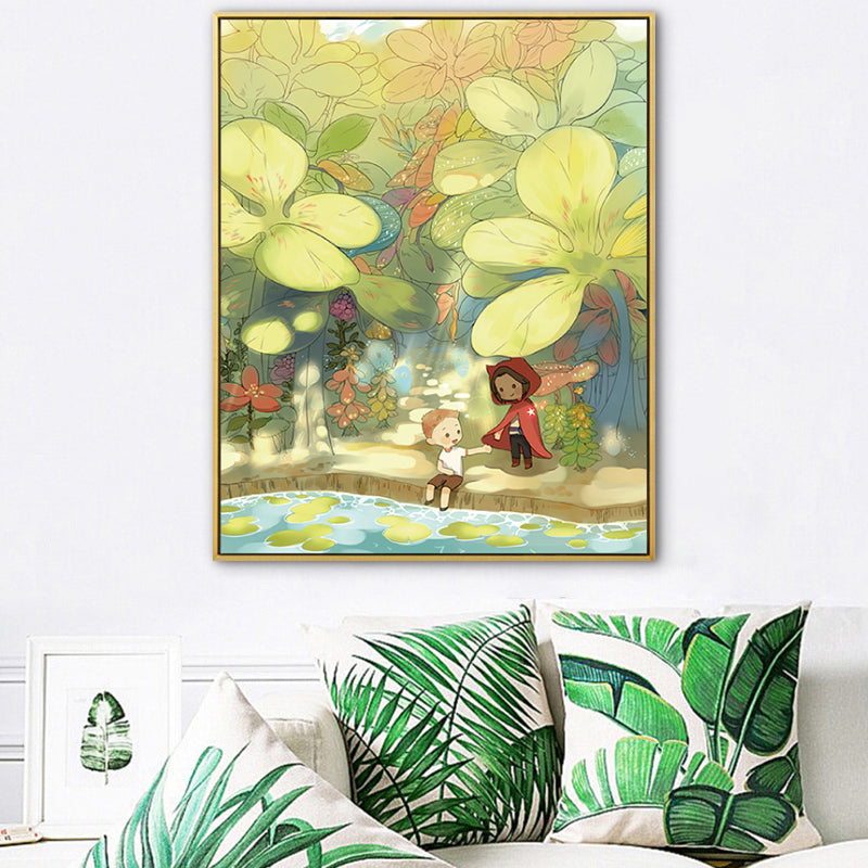 Childrens Art Excursion Wall Decor Light Color Textured Canvas Print for Baby Room Yellow Clearhalo 'Art Gallery' 'Canvas Art' 'Kids' Arts' 1783264