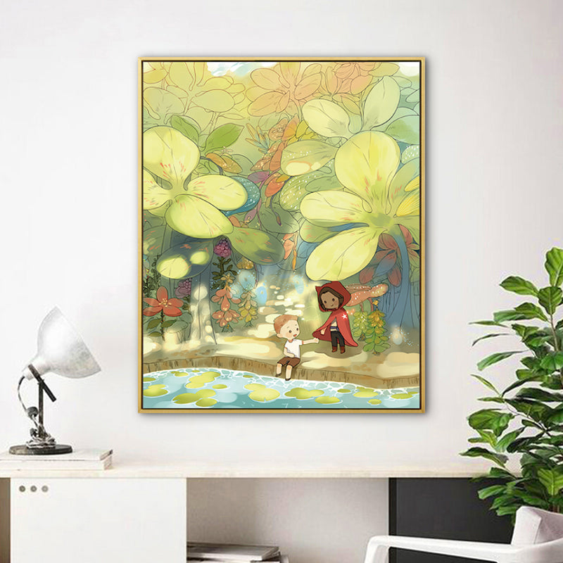 Childrens Art Excursion Wall Decor Light Color Textured Canvas Print for Baby Room Clearhalo 'Art Gallery' 'Canvas Art' 'Kids' Arts' 1783266