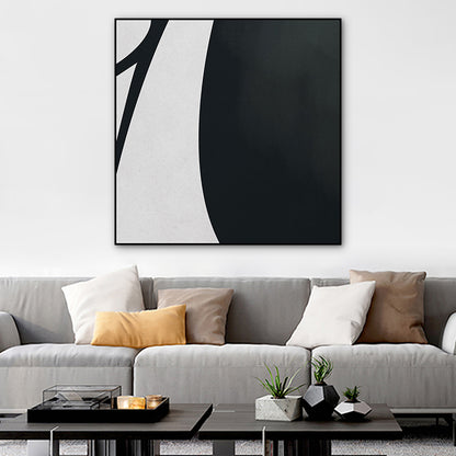 Minimalistic Abstract Drawing Canvas Art House Interior Wall Decor in Black and Grey Black Clearhalo 'Arts' 'Canvas Art' 1783292