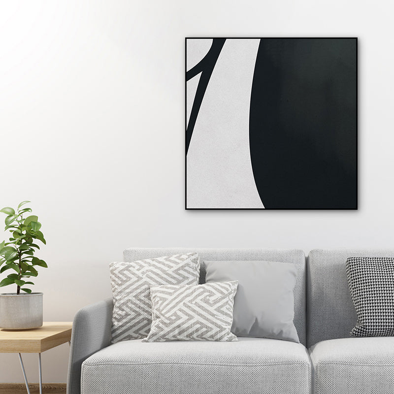 Minimalistic Abstract Drawing Canvas Art House Interior Wall Decor in Black and Grey Clearhalo 'Arts' 'Canvas Art' 1783293