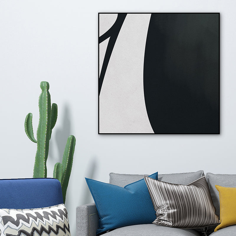 Minimalistic Abstract Drawing Canvas Art House Interior Wall Decor in Black and Grey Clearhalo 'Arts' 'Canvas Art' 1783294