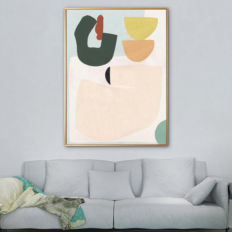 Textured Pastel Art Print Nordic Illustration Abstract Canvas for House Interior Green Clearhalo 'Arts' 'Canvas Art' 1783324