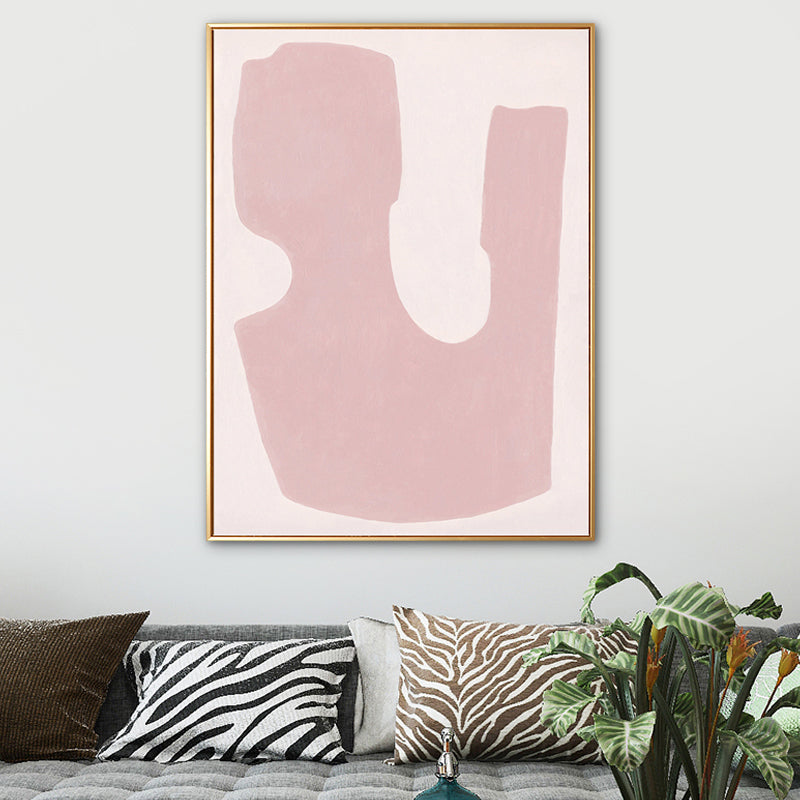 Textured Pastel Art Print Nordic Illustration Abstract Canvas for House Interior Pink Clearhalo 'Arts' 'Canvas Art' 1783328