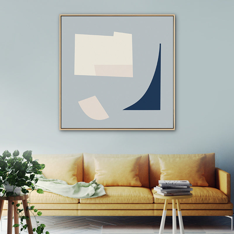 Geometric Shapes Canvas Art Nordic Enchanting Abstract Wall Decor in Light Color Light Blue Clearhalo 'Arts' 'Canvas Art' 1783341