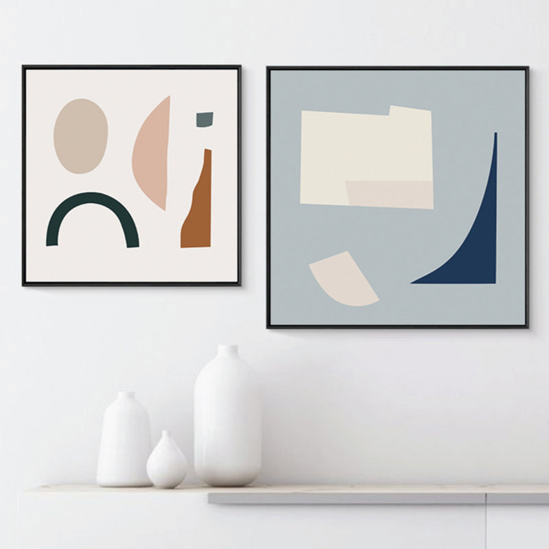 Geometric Shapes Canvas Art Nordic Enchanting Abstract Wall Decor in Light Color Clearhalo 'Arts' 'Canvas Art' 1783350