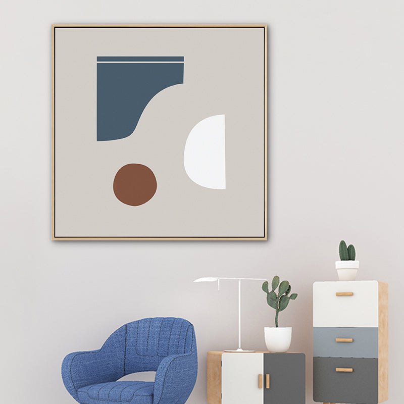 Geometric Shapes Canvas Art Nordic Enchanting Abstract Wall Decor in Light Color Blue Clearhalo 'Arts' 'Canvas Art' 1783355