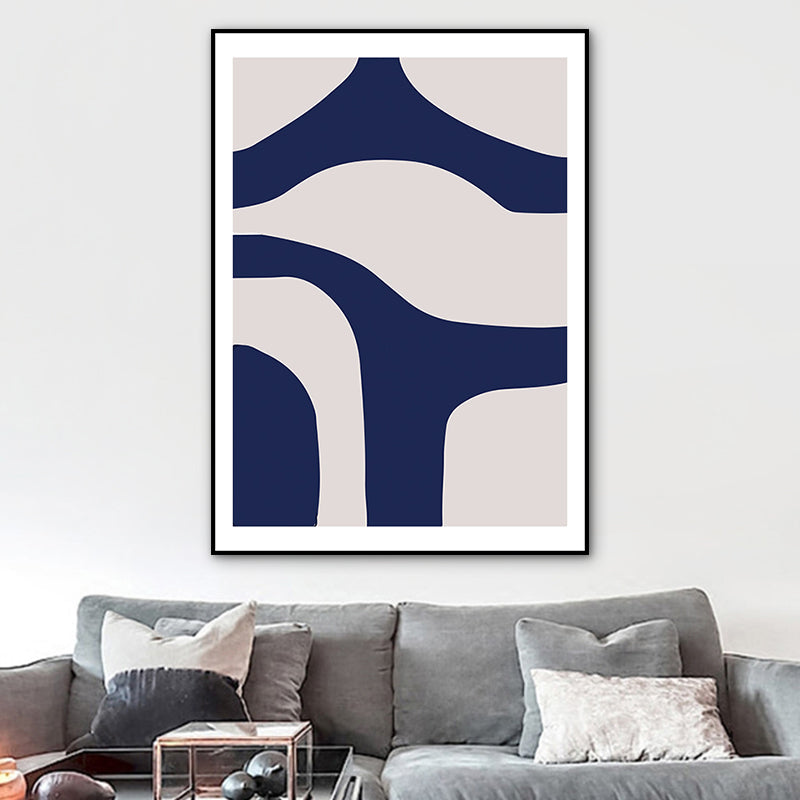 Illustration Abstract Canvas Wall Art for Home Gallery, Blue, Multiple Sizes Available Dark Blue Clearhalo 'Arts' 'Canvas Art' 1783369