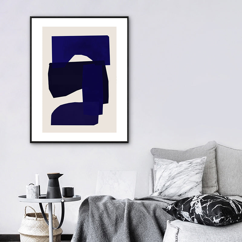 Canvas Textured Art Print Minimalistic Abstract Wall Decor in Dark Color for Bedroom Clearhalo 'Arts' 'Canvas Art' 1783374