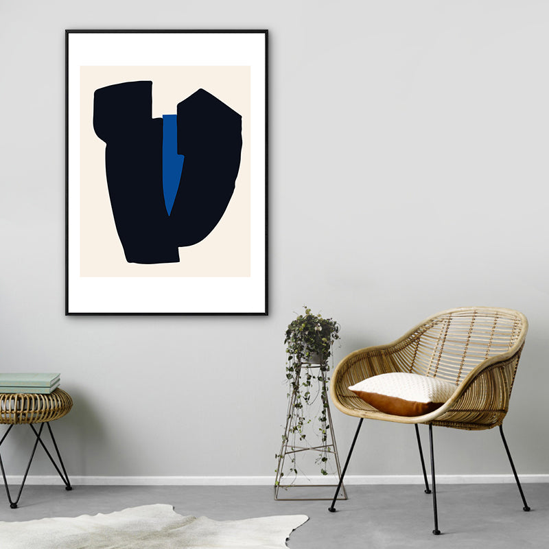Canvas Textured Art Print Minimalistic Abstract Wall Decor in Dark Color for Bedroom Clearhalo 'Arts' 'Canvas Art' 1783381