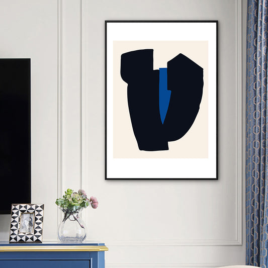 Canvas Textured Art Print Minimalistic Abstract Wall Decor in Dark Color for Bedroom Clearhalo 'Arts' 'Canvas Art' 1783382