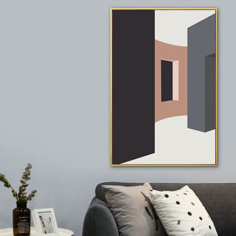 House Interior View Wall Art Living Room Architecture Drawing Canvas in Soft Color for Decor Clearhalo 'Arts' 'Canvas Art' 1783396