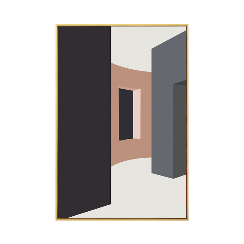 House Interior View Wall Art Living Room Architecture Drawing Canvas in Soft Color for Decor Clearhalo 'Arts' 'Canvas Art' 1783397