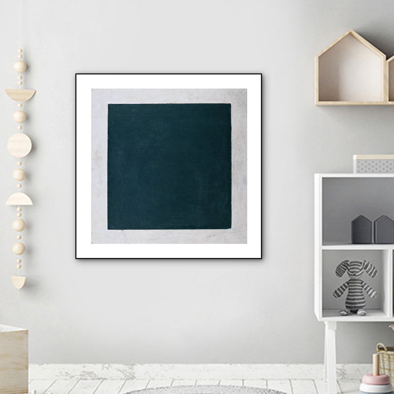 Simple Style Geometrical Art Print Canvas Textured Dark Color Wall Decor for Corridor Green Clearhalo 'Arts' 'Canvas Art' 1783448
