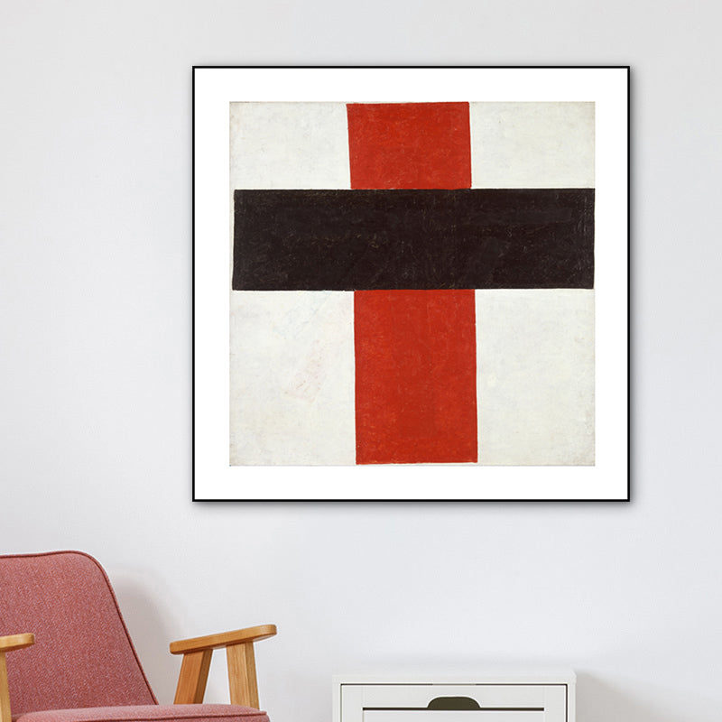 Simple Style Geometrical Art Print Canvas Textured Dark Color Wall Decor for Corridor Orange Clearhalo 'Arts' 'Canvas Art' 1783455