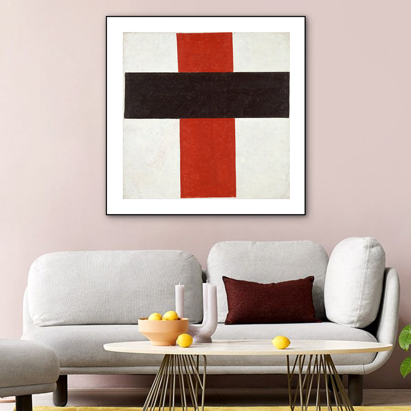 Simple Style Geometrical Art Print Canvas Textured Dark Color Wall Decor for Corridor Clearhalo 'Arts' 'Canvas Art' 1783456