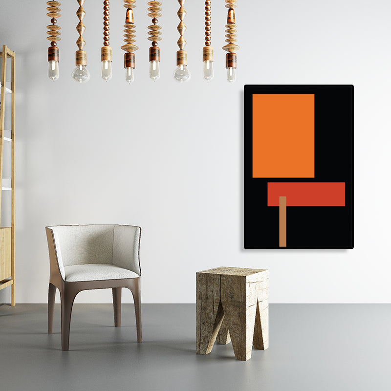 Nordic Style Geometric Wall Art Decor Dark Color Sitting Room Canvas Print, Textured Clearhalo 'Arts' 'Canvas Art' 1783460