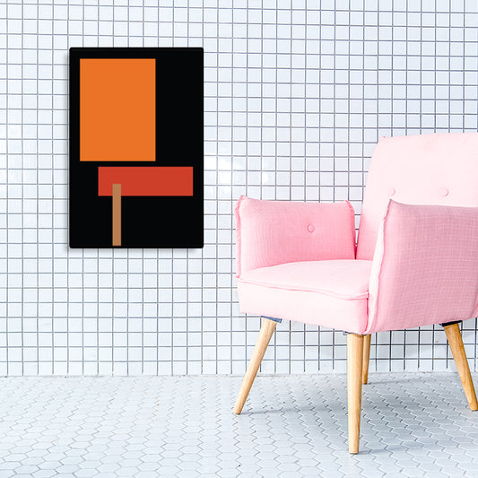 Nordic Style Geometric Wall Art Decor Dark Color Sitting Room Canvas Print, Textured Clearhalo 'Arts' 'Canvas Art' 1783461