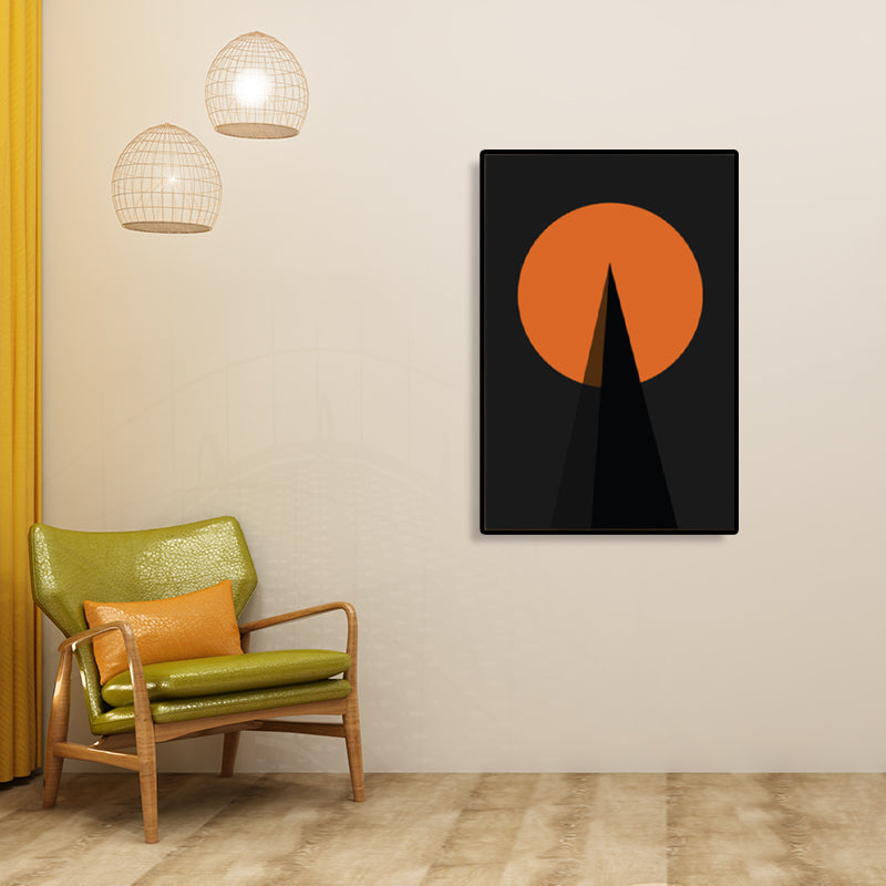 Nordic Style Geometric Wall Art Decor Dark Color Sitting Room Canvas Print, Textured Clearhalo 'Arts' 'Canvas Art' 1783467