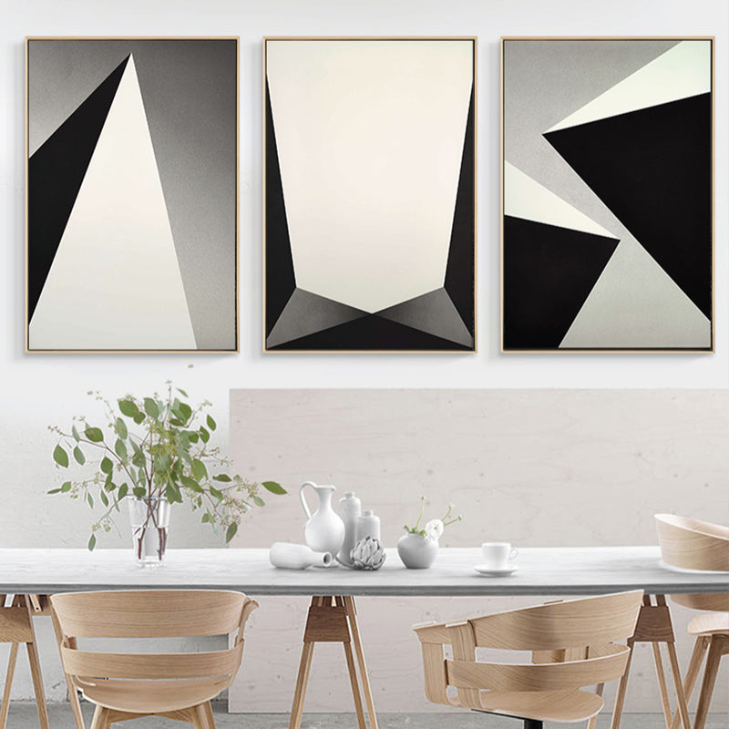 Textured Geometry Prism Canvas Art Nordic Style Wall Decor for House Interior, Dark Color Clearhalo 'Arts' 'Canvas Art' 1783471