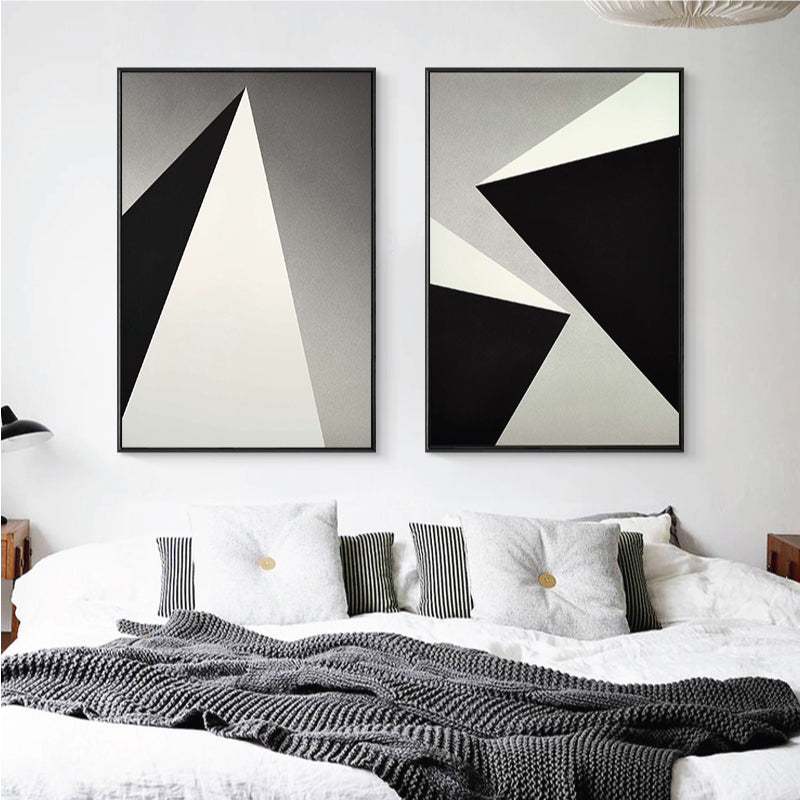 Textured Geometry Prism Canvas Art Nordic Style Wall Decor for House Interior, Dark Color Clearhalo 'Arts' 'Canvas Art' 1783481