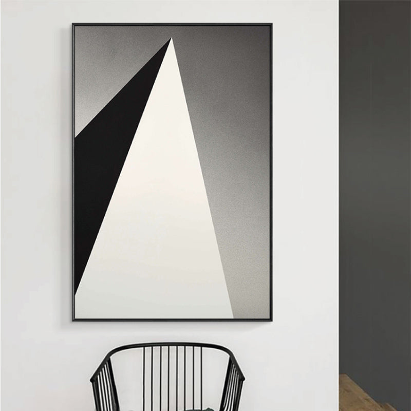 Textured Geometry Prism Canvas Art Nordic Style Wall Decor for House Interior, Dark Color Grey Clearhalo 'Arts' 'Canvas Art' 1783482