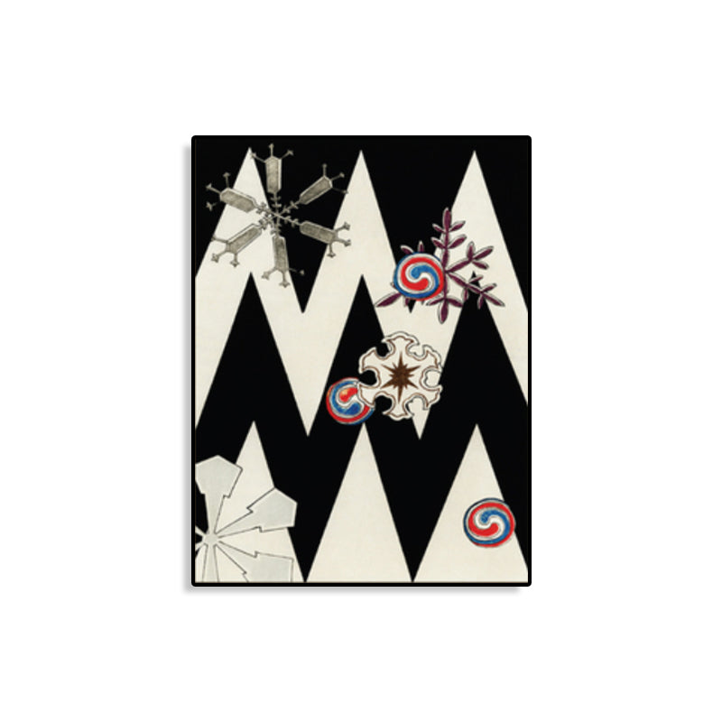 Zigzag Pattern Canvas Print Boys Room Geometric Wall Art in Dark Color, Textured Clearhalo 'Arts' 'Canvas Art' 1783488