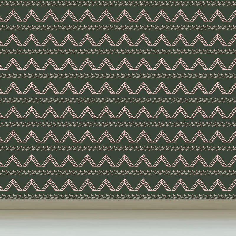 Fresh Abstract Pattern Mural Wallpaper Contemporary Non-Woven Material Wall Covering Dark Green Clearhalo 'Wall Decor' 'Wall Mural' 1783783