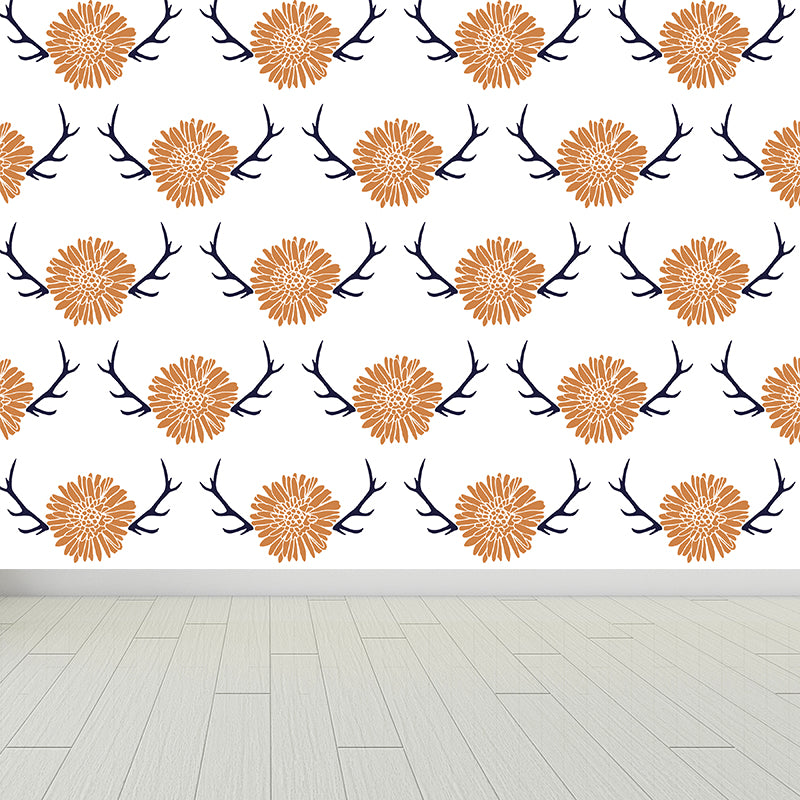 Fresh Abstract Pattern Mural Wallpaper Contemporary Non-Woven Material Wall Covering Orange Clearhalo 'Wall Decor' 'Wall Mural' 1783788
