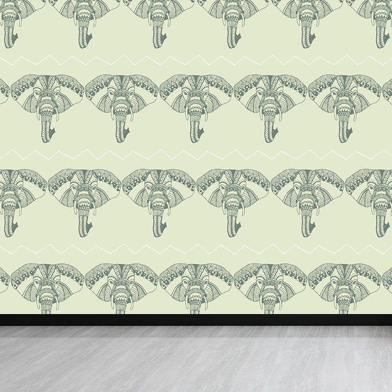 Fresh Abstract Pattern Mural Wallpaper Contemporary Non-Woven Material Wall Covering Green Clearhalo 'Wall Decor' 'Wall Mural' 1783798