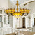 Tiffany Antique Craftsman Chandelier Stained Glass Yellow Pendant Light with Centre Bowl for Hotel Yellow Clearhalo 'Ceiling Lights' 'Chandeliers' 'Close To Ceiling Lights' 'Industrial' 'Middle Century Chandeliers' 'Tiffany Chandeliers' 'Tiffany close to ceiling' 'Tiffany' Lighting' 178379