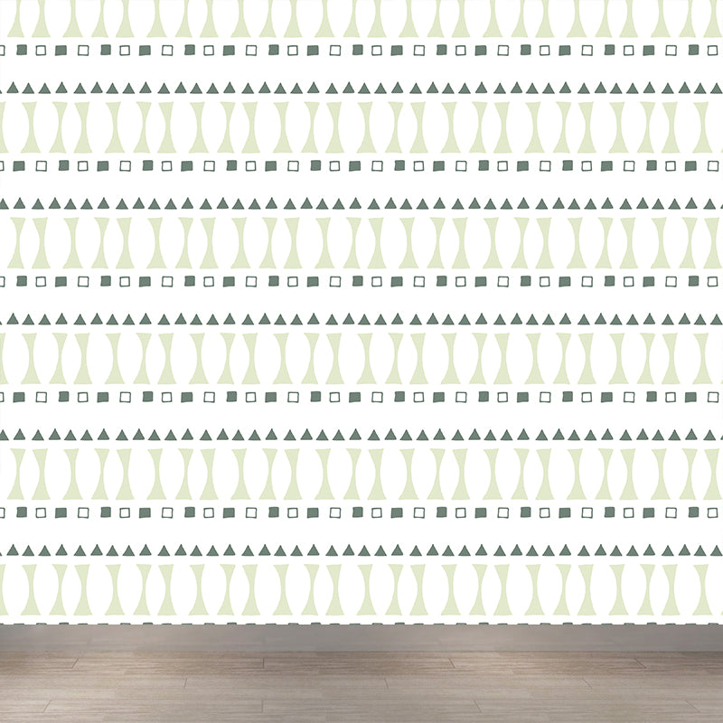 Fresh Abstract Pattern Mural Wallpaper Contemporary Non-Woven Material Wall Covering Light Green Clearhalo 'Wall Decor' 'Wall Mural' 1783803