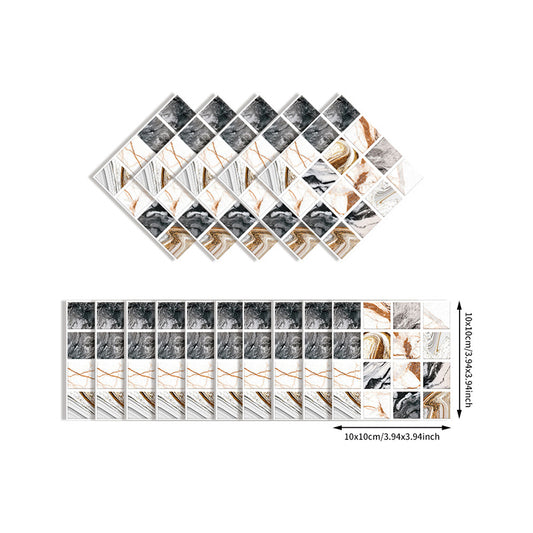 Boho-Chic Wallpaper Panel Set Multicolored Mosaic Tile Adhesive Wall Art, 3.3-sq ft Clearhalo 'Wall Decor' 'Wallpaper' 1783823